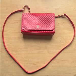 Tory Burch Marion Embossed Shrunken Shoulder Bag